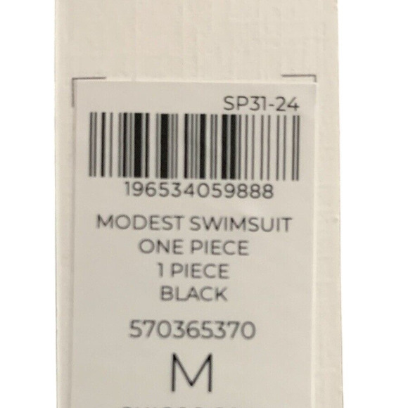 Gottex One Piece NWT Women's Medium Modest One Piece Black Pool Side Vacation - Picture 8 of 8